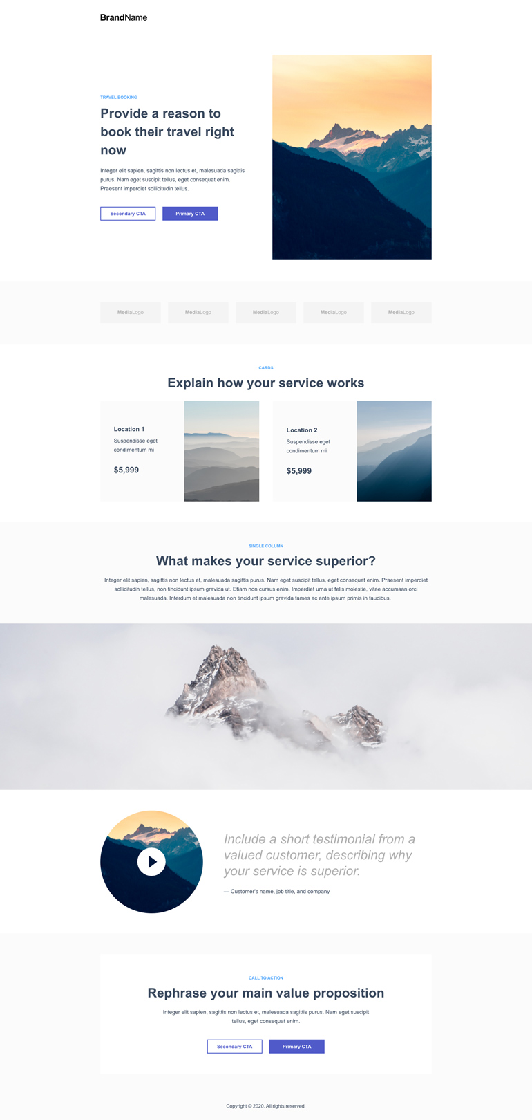 Travel Booking Landing Page 3