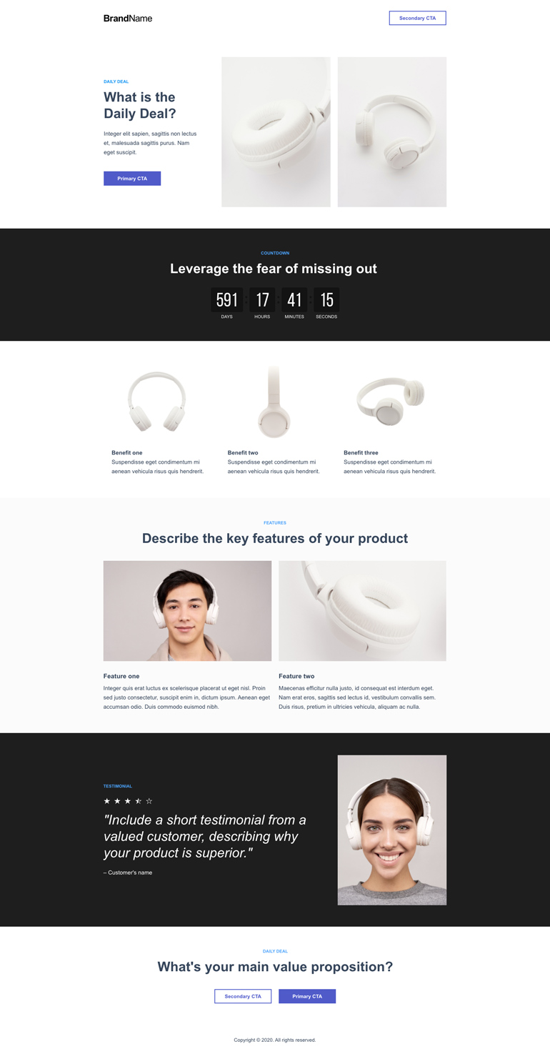 Daily deals landing page 1