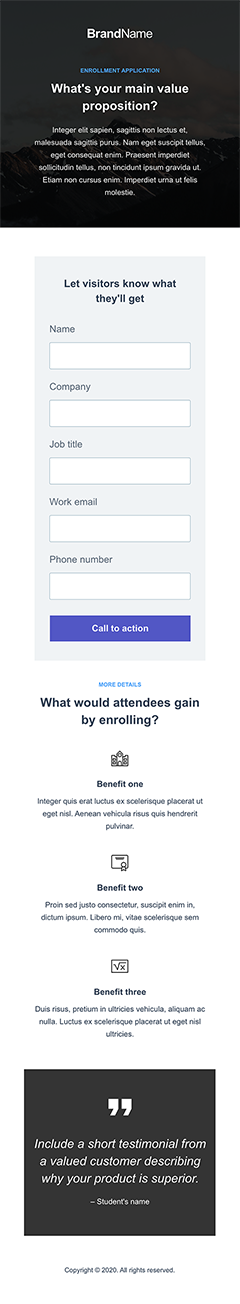 Enrollment application